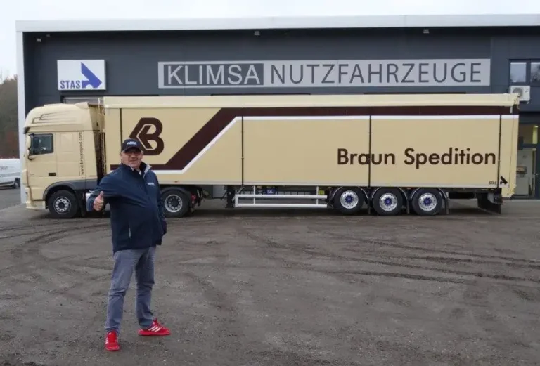 Klimsa Nutzfahrzeuge - Glückliche Kunden - Braun Spedition - STAS Schubboden
