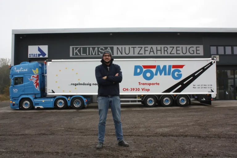 Klimsa Nutzfahrzeuge - Glückliche Kunden - Domig Transporte - Schweiz - Aalain Domig